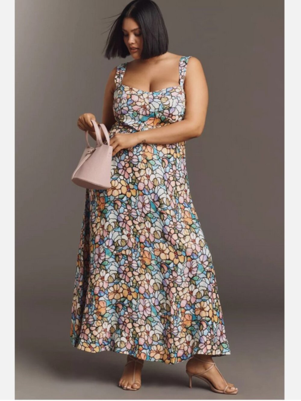 Anthropologie Maeve The Jocelyn Sleeveless Slip Midi Dress Stained Glass M NWT - Picture 8 of 10